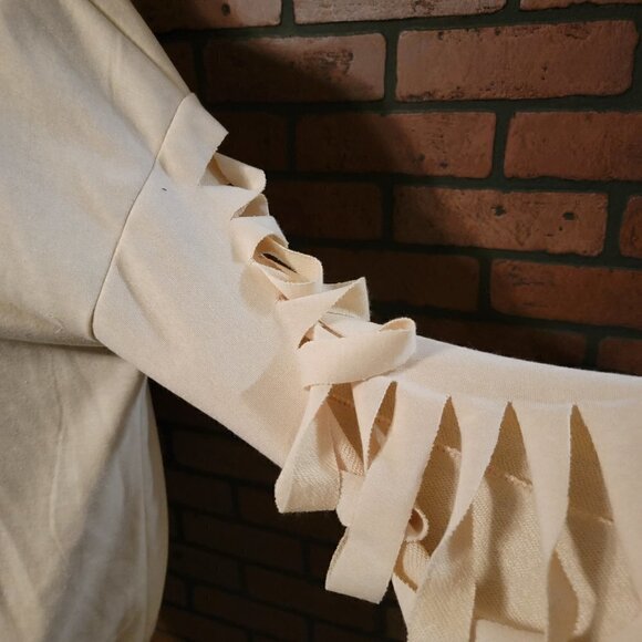 Slit Sleeve Butterfly Sweatshirt.  Cream colored size large - Picture 2 of 7